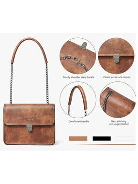 Quilted Crossbody Bags for Women 3-Pockets Crossbody Purses Vegan Leather Should